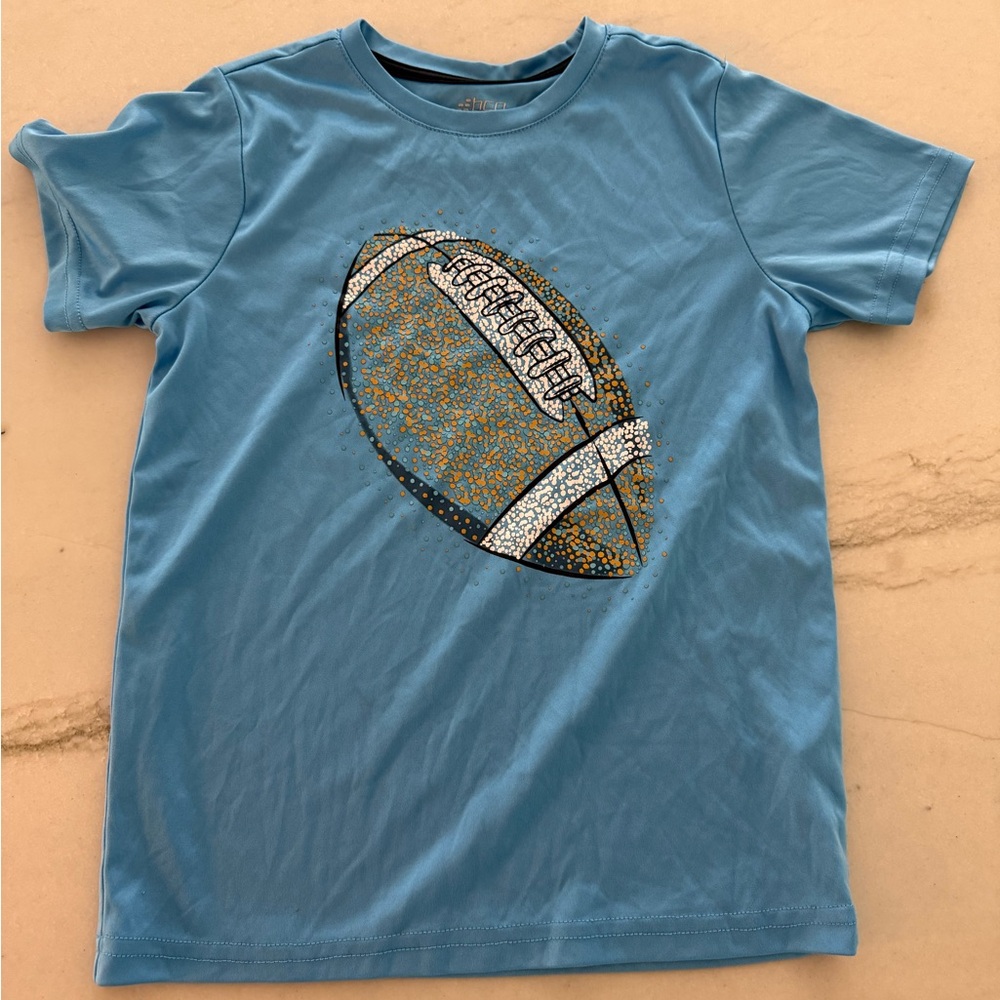 bcg Blue Short Sleeve Tee with Football Graphic